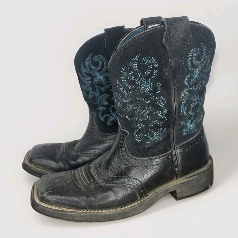 Ariat Fatbaby Women - Size 6B - Black/Blue Square Toe Cowboy Boots 10005912